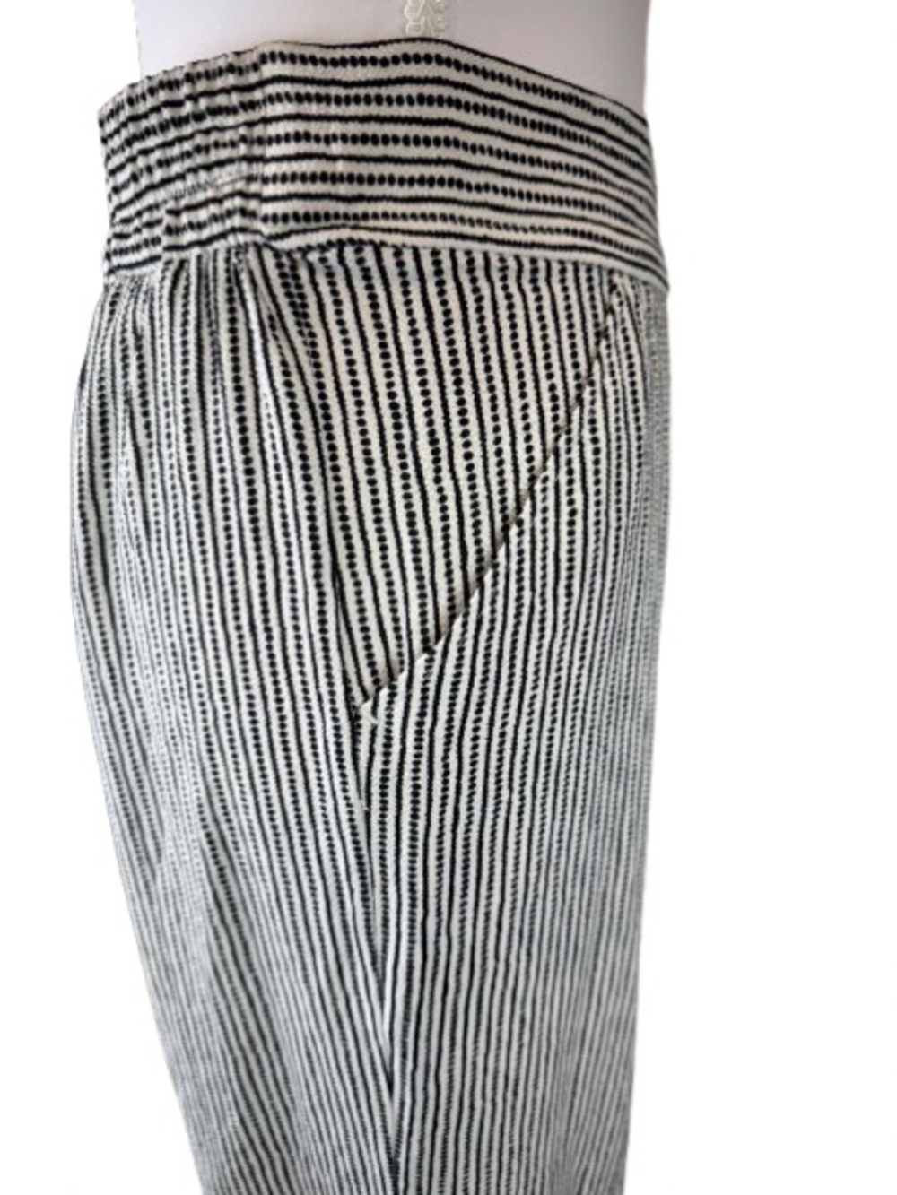Max Studio Wide Leg Flowy Palazzo Pants 3X Stripe Pull On Stretch NEW BLCK/WHT - Picture 3 of 10